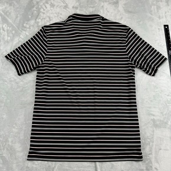 Fairway&Greene Tech Golf Polo Mens L Black Pink Striped Shirt Beacon Hill F&G - Picture 5 of 10